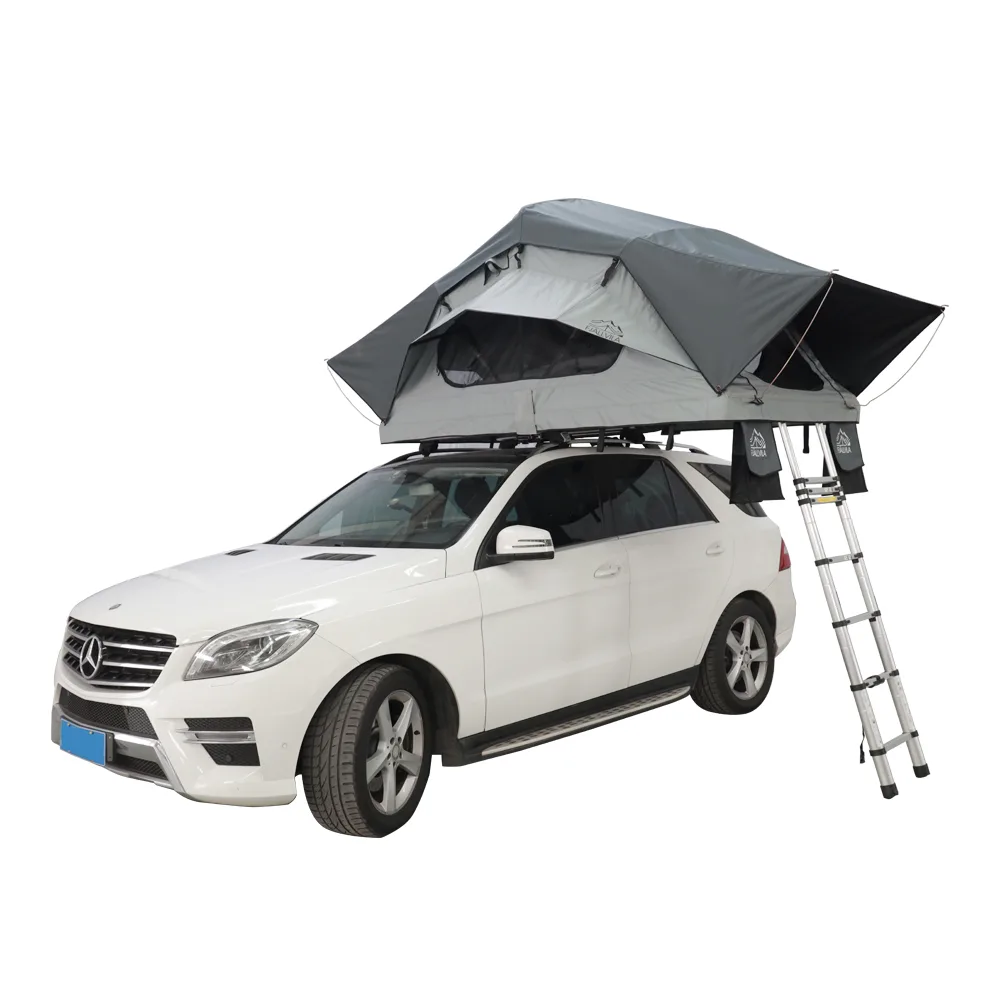 FjällVila UppLöv S Dachzelt auf Auto grau FjällVila UppLöv 140S Dachzelt auf Auto