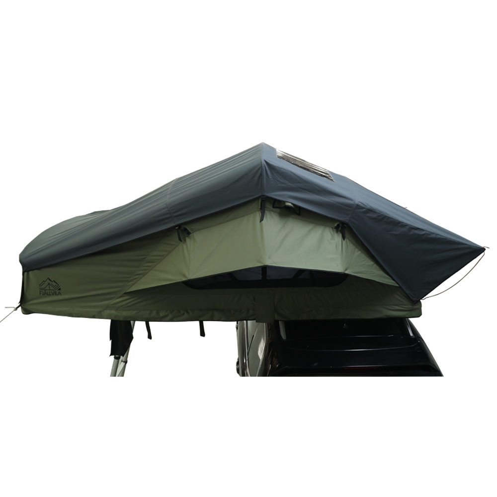 FjällVila UppLöv autodaktent groen FjällVila UppLöv 140L Softtop-Dachzelt Khaki-Grün