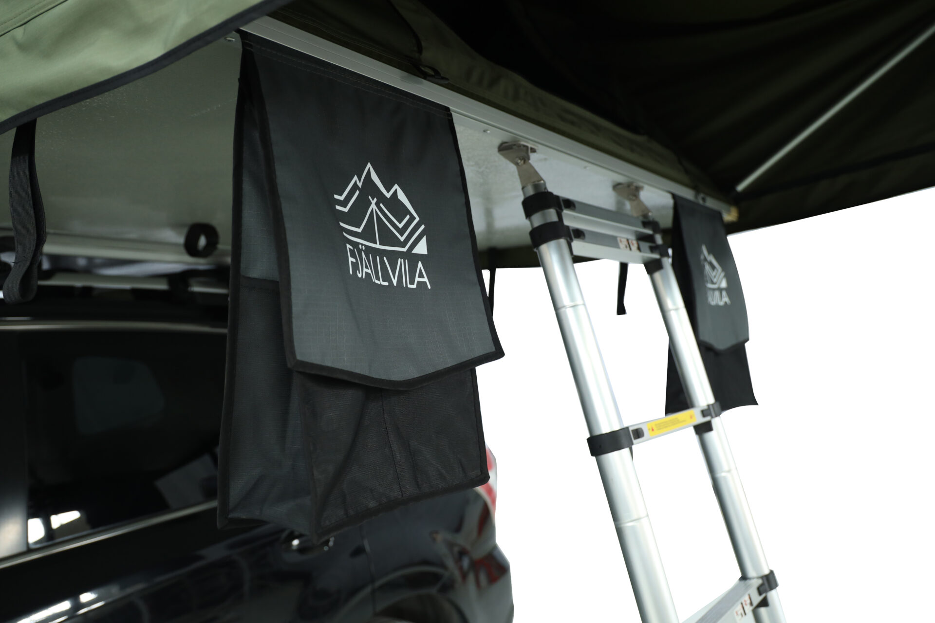 FjällVila UppLöv daktent groen onderkant FjällVila UppLöv 140L Softtop-Dachzelt Khaki-Grün